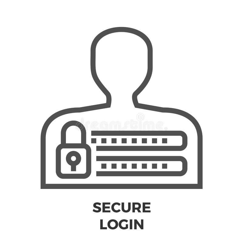 secure login line icon thin vector isolated white background 90678509
